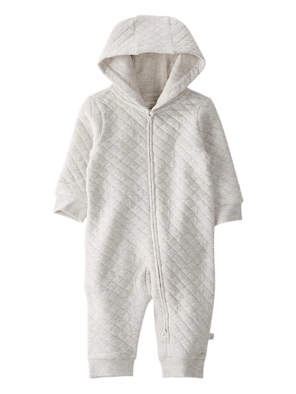 🌱Organic Cotton Quilted Zip One-Piece in Heather Grey